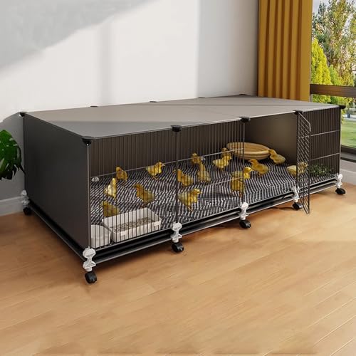 Verschlüsselter Entenkäfig Mit 1,3 cm Abstand Hühnerstall Mit Bequemen Fußpolstern Geflügelhaus Mit Leicht Zu Reinigendem Ausziehbarem Tablett, DIY-Montage(140 * 45 * 47cm) von Generic