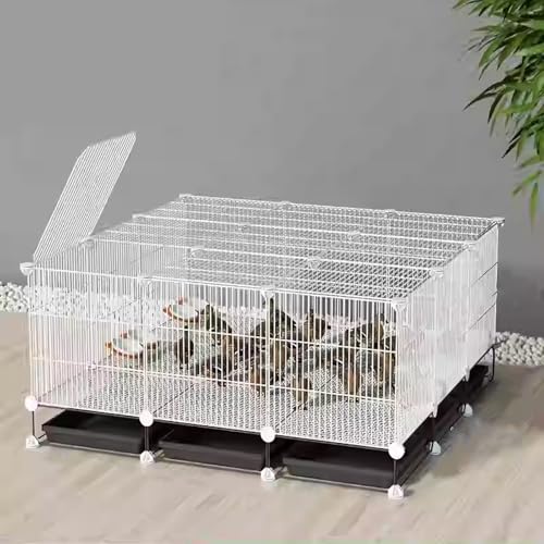 Verschlüsselter Hühnerstall Aus Metall, Abnehmbarer Wachtelstall, Lücke 1,3 cm, Kleiner Tierhauszaun, DIY-Hühnerstallinstallation Für Enten Und Katzen, Kaninchen(White,111 * 111 * 48cm) von Generic