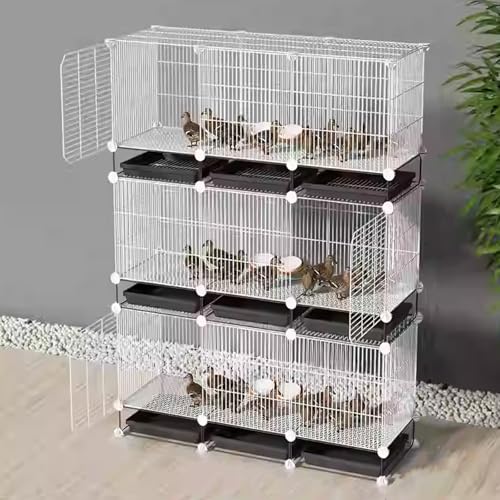 Verschlüsselter Hühnerstall Aus Metall, Abnehmbarer Wachtelstall, Lücke 1,3 cm, Kleiner Tierhauszaun, DIY-Hühnerstallinstallation Für Enten Und Katzen, Kaninchen(White,111 * 39 * 130cm) von Generic