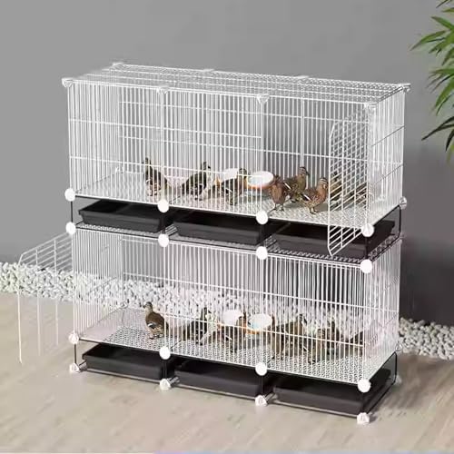 Verschlüsselter Hühnerstall Aus Metall, Abnehmbarer Wachtelstall, Lücke 1,3 cm, Kleiner Tierhauszaun, DIY-Hühnerstallinstallation Für Enten Und Katzen, Kaninchen(White,111 * 39 * 94cm) von Generic