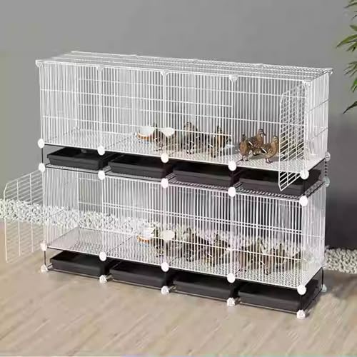Verschlüsselter Hühnerstall Aus Metall, Abnehmbarer Wachtelstall, Lücke 1,3 cm, Kleiner Tierhauszaun, DIY-Hühnerstallinstallation Für Enten Und Katzen, Kaninchen(White,147 * 39 * 94cm) von Generic