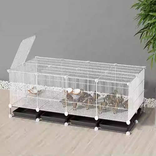 Verschlüsselter Hühnerstall Aus Metall, Abnehmbarer Wachtelstall, Lücke 1,3 cm, Kleiner Tierhauszaun, DIY-Hühnerstallinstallation Für Enten Und Katzen, Kaninchen(White,147 * 75 * 48cm) von Generic