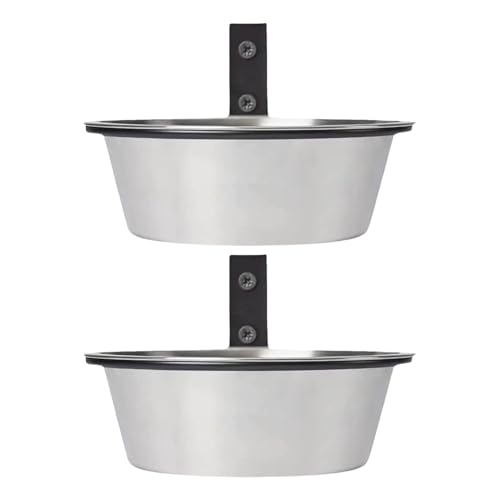 Verschüttungssicheres Fütterungsschale - 2 Stück erhöhte Haustierschale, Edelstahl -Feeder | Wand montiertes Lebensmittelset, Standschalen mit faltbarem Ständer, Katzenspeisgeschirr für Welpenhasen von Generic