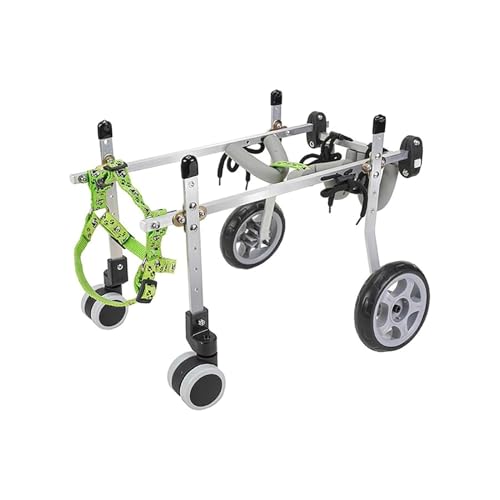 Verstellbare Hunderollstühle Mit 4 Rädern, Rollstuhlstütze Mit Voller Unterstützung Für Vorder-/Hinterbeine, Gehassistent Für Rehabilitationskinderwagen Aus Aluminium(3XS) von Generic