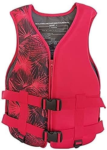Verstellbare Schwimmweste, leichte Wassersport-Schwimmweste for Erwachsene, Sicherheitsausrüstung mit atmungsaktivem Netz, for Kajakfahren, Angeln, Stand-Up-Paddleboarding(Red2,XL) von Generic