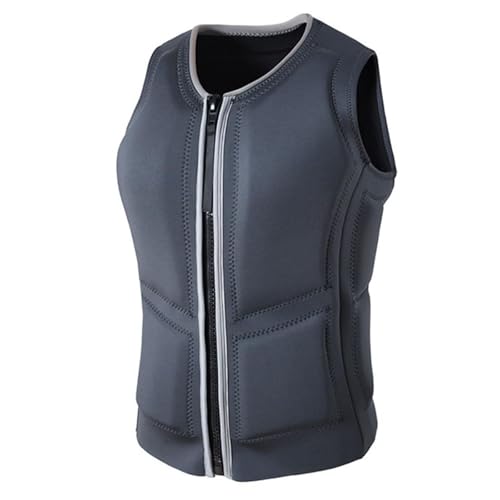 Verstellbare Schwimmweste for Erwachsene, Auftriebshilfe mit Antikollisionspolsterung, Sicherheitsausrüstung for Schnorcheln, Kajakfahren und Bootfahren(Grey,S) von Generic
