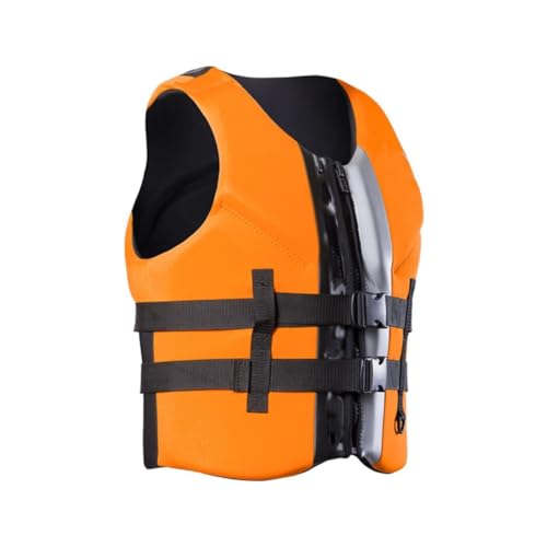 Verstellbare Schwimmweste for Erwachsene, PFD-Weste mit high Auftrieb, leichtes Schwimmgerät, for Kajakfahren, Bootfahren, Angeln, Wassersport(Orange,4X-Large) von Generic