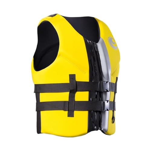 Verstellbare Schwimmweste for Erwachsene, PFD-Weste mit high Auftrieb, leichtes Schwimmgerät, for Kajakfahren, Bootfahren, Angeln, Wassersport(Yellow,L) von Generic