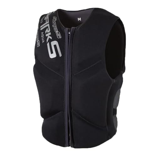 Verstellbare Schwimmweste for Erwachsene, Schwimmweste mit Auftriebskontrolle, leichte Schnorchel-Sicherheitsweste, Wassersportausrüstung for Kajakfahren, Paddleboarding(Schwarz,XL) von Generic