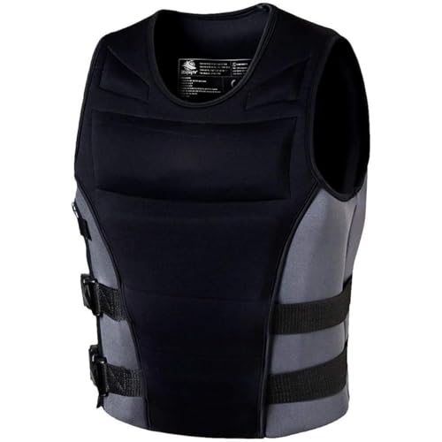 Verstellbare Schwimmweste for Erwachsene, Schwimmweste mit Sicherheitsschnallen, leichtes Schwimmgerät, for Kajakfahren, Bootfahren, Wassersport(Schwarz,L) von Generic