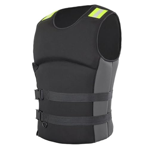 Verstellbare Schwimmweste for Erwachsene, Sicherheitsschwimmweste mit sicherem Schrittgurt, Auftriebshilfe for Kajakfahren, Angeln, Paddeln(B,XXL) von Generic