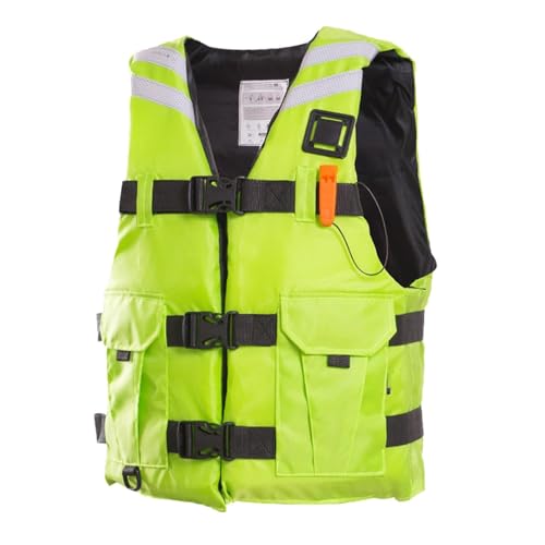 Verstellbare Schwimmweste for Erwachsene mit Sicherheitsschnallen und reflektierenden Einsätzen, Angel-, Kajak- und Surfausrüstung for Wassersport(Green,XL) von Generic