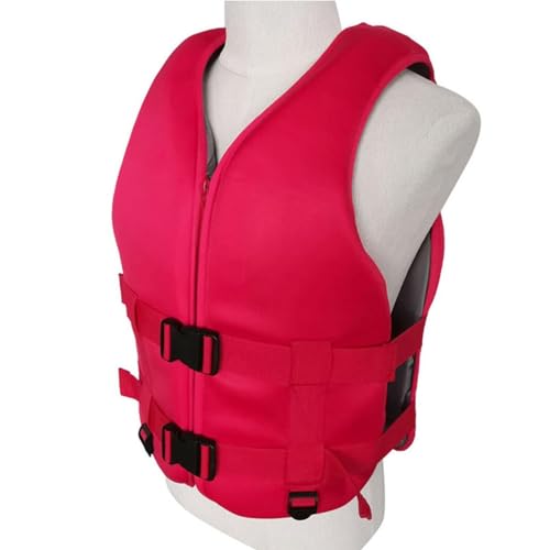 Verstellbare Schwimmweste mit high Auftrieb, leichtes Schwimmgerät for Erwachsene, schnelltrocknende Sicherheitsjacke mit Reißverschluss, Wassersport, Kajakfahren, Bootfahren(Red,S) von Generic