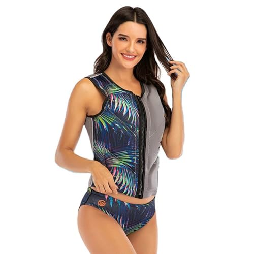 Verstellbare Unisex-Rettungsweste, Schwimmweste mit Auftriebshilfe, Neopren-Sicherheitsjacke, for Kajakfahren und Paddleboarding(Grey,M) von Generic