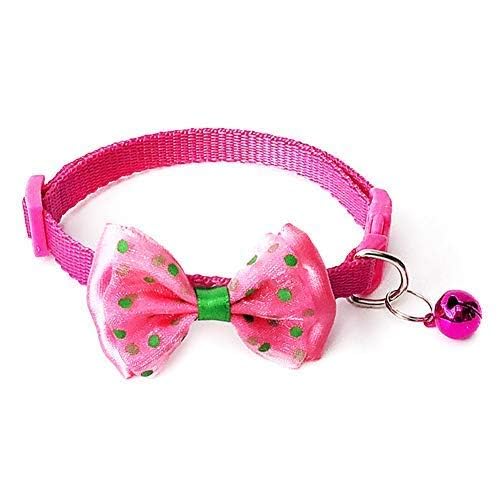 Verstellbares Halsband für Welpen und Katzen, mit Schnalle, Sicherheitshalsband mit Glöckchen, kleine Größe, Designer-Halsband für Katzen, 1 Stück, rosa von Generic