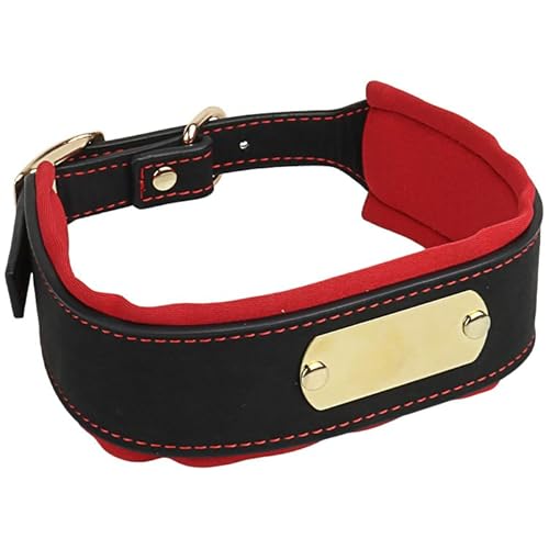 Verstellbares Hundehalsband mit Anti-Verlust-Tag aus PU-Leder in Neoprenoptik von Generic
