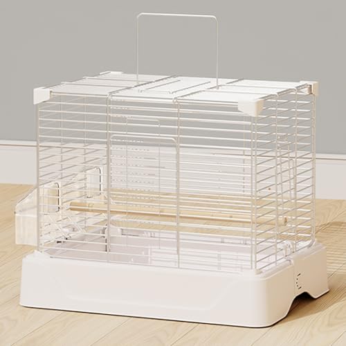 Vögel käfig, vogelvoliere innen, mit Futterbox, stabil und langlebig, stapelbar, for kleine Mönchssittiche, Nymphensittiche, Kanarienvögel(White,16.5 * 12.5 * 11.8in) von Generic