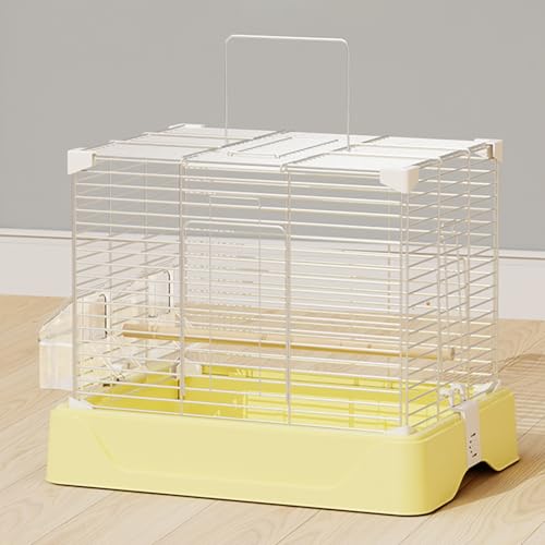 Vögel käfig, vogelvoliere innen, mit Futterbox, stabil und langlebig, stapelbar, for kleine Mönchssittiche, Nymphensittiche, Kanarienvögel(Yellow,16.5 * 12.5 * 11.8in) von Generic
