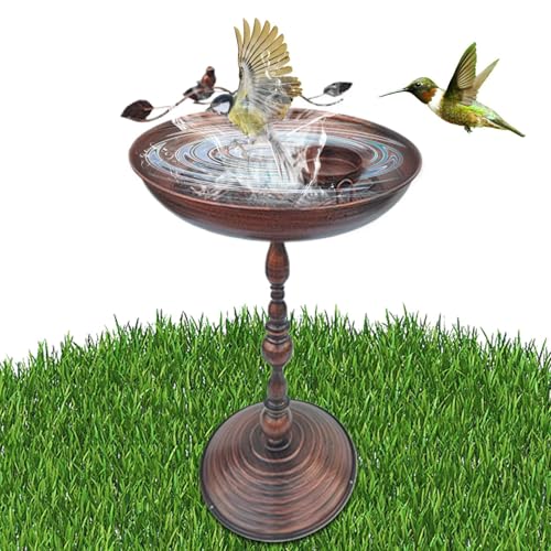 Vogelbad für Garten - Vogelwasserfuttermittel | Gartenstehende Vögel Wasserer | Courtyard Iron Art Water Bowl Antique Tiere Wasserschale Statue für Kolibri Shotio Yard von Generic