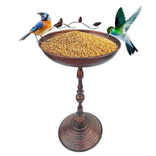Vogelbäder Für Outdoors - Vogelbadbrunnen Im Freien | Garten Stehende Vögel Bäder Wasserer | Innenhof Für Eisenkunst | Tiere Wasserschüssel Statue Für Kolibri - -Sittiche Terrasse Yard von Generic