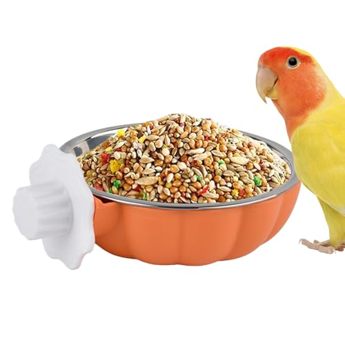 Vogelfutternapf - Käfigzubehör Futter- Und Wassernapf,Aufhängbarer Auslaufsicherer Edelstahlnapf Für Bademöglichkeit Conure Unzertrennlicher Nymphensittich Wellensittich von Generic