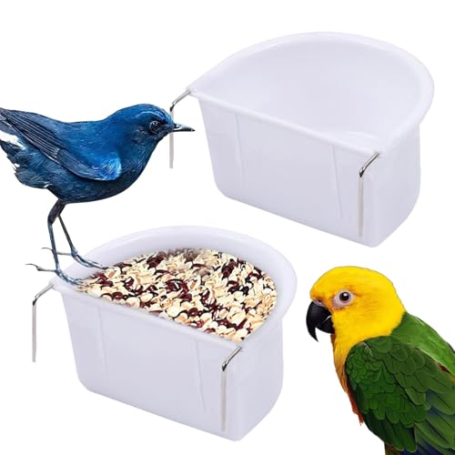 Vogelfutterspender-Tellerbecher, Vogelfutterspender für Käfig - Robuster Vogelfutternapf - Hygienische, leicht zu reinigende Papageienschalen-Vogelfutterhäuschen für eine gesunde Vogelernährung von Generic