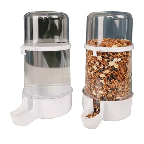 Vogelfutterspender Transparenter automatischer Vogelfutterspender für den Innenbereich, Vogelwasserspender, 2 Stück, Vogelfutterspender, Vogelfutterbehälter für Papageien von Generic