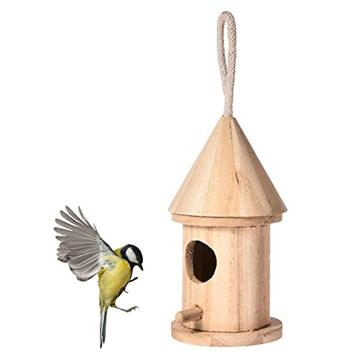Vogelhäuser für draußen, Holz Vogelhaus im Freien, handgefertigter natürlicher Vogel für Hinterhof/Hof/Terrasse Dekor, DIY von Generic