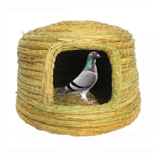 Vogelhaus Garten Outdoor, Natürlich Handgeflochtenes Vogelnest, 23x16cm, 30x22cm, 35x25cm(Natural,35x25cm) von Generic