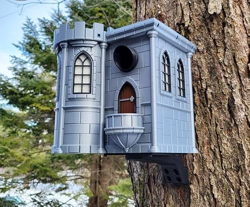 Vogelhaus Schloss | 22 x 21 x 21 cm skurrile Gartendekoration | Vogelhaus für kleine Vögel im Freien | witterungsbeständiges PETG-Design von Generic