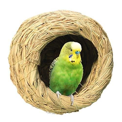 Vogelhaus aus Naturstroh, Künstliches Nest für Papageien und Tauben, Bequemer Ruheplatz, Größen S-XXL(10x9.5cm) von Generic