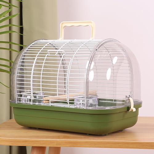 Vogelkäfig Klein, Vogelvoliere Außen, mit Griff, Kann Die Sonne Beschatten, Leicht zu Tragen Beim Ausgehen, for Kleine Vögel wie Perlenvögel(Green,Large) von Generic