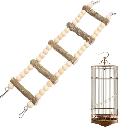 Vogelkäfig-Leiter aus Holz, für Papageien, kleine Vögel, Kaustange für Sittiche, Sittiche, Hamster, Kletterspielzeug von Generic