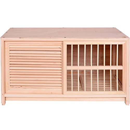 Vogelkäfig Mit Lichtundurchlässigen Fensterläden, Taubenkäfig Aus Massivholz, Taubenzuchtstall Für Haustiere, Vogelnistkasten Mit Kotschale, Paarungskasten Mit Schiebetüren(Natural,70 * 40 * 40cm) von Generic