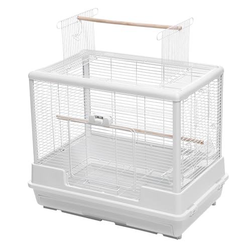 Vogelkäfige, Vogelkäfig Wellensittich, mit Schloss, Stapelbar, for Wellensittiche, Unzertrennliche, Finken, Kanarienvögel(White,Small) von Generic