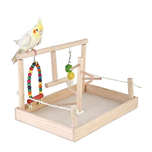 Vogelspielzeug Papagei Swing Kletterleiter Desktop Stand Holzspielplatz Training Perch Plattform Hängende Käfig Spielzeug Für Vögel Liefert ( Color : B ) von Generic