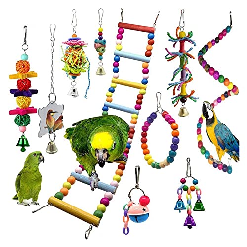 Vogelspielzeug Papageispielzeug Chew Budgie Perch Und Vogel Spielzeug Swing Pet Zubehör Cockatiel Ladder Stand von Generic