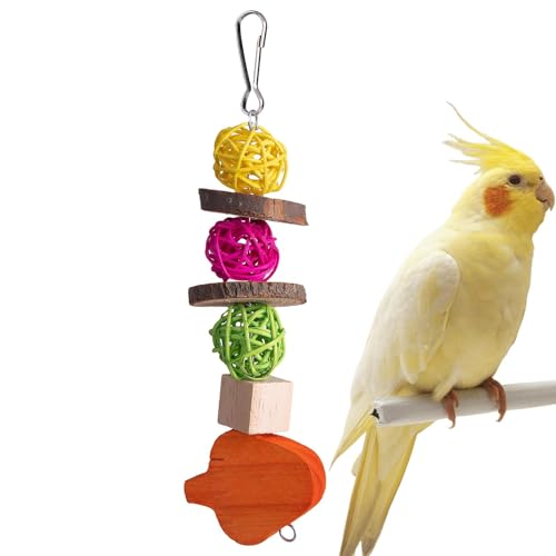 Vogelspielzeug für Papageien – Kakadus-Spielzeug, Rattankugel aus Naturholz für Vögel | Vogelkäfigdekoration, Vogelkäfigspielzeug für Wellensittiche, Sittiche, Sittiche, Sittiche, Sittiche, Conur von Generic