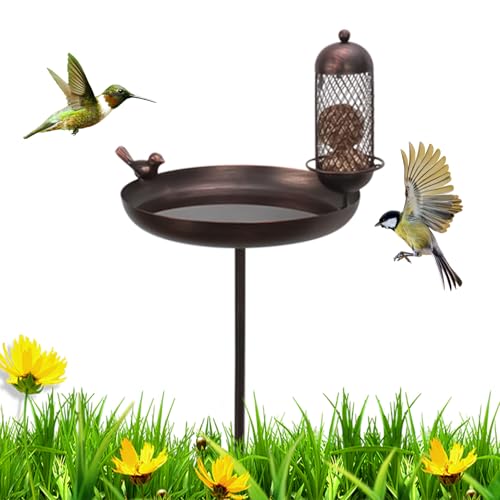 Vogeltränke für draußen – Vogeltränke im Freien, Futterspieß, multifunktional, stehend, Vogeltränken, Hofdekoration für Terrasse, Bauernhof, Auffahrt Vogeltränke für draußen – Vogeltränke im Freien, Futterspieß, multifunktional, stehend, Vogeltränken, Hofdekoration für Terrasse, Bauernhof, Auffahrt von Generic