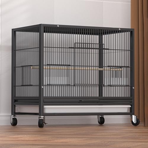 Vogelvoliere, Vogel Käfig, mit Universal-Umlenkrolle, mit Brutkasten, Stapelbar, for Kleine und Mittelgroße Haustiere(Black,Small) von Generic