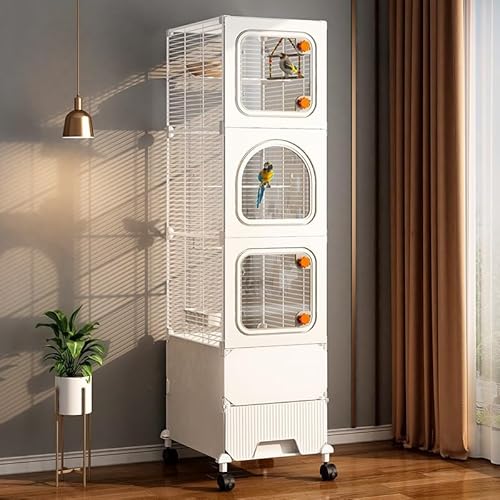 Vogelvoliere, Vogelkäfig mit Ständer, mit Trennwand Gegen Futterspritzer, for Aras, Kanarienvögel, Finken, Unzertrennliche, Tauben(Medium) von Generic