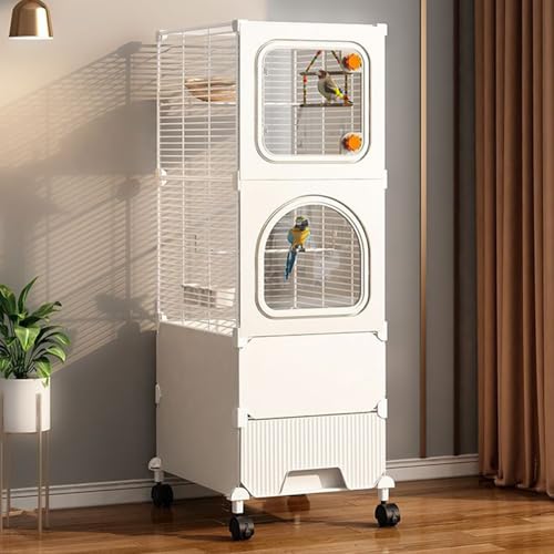 Vogelvoliere, Vogelkäfig mit Ständer, mit Trennwand Gegen Futterspritzer, for Aras, Kanarienvögel, Finken, Unzertrennliche, Tauben(Small) von Generic