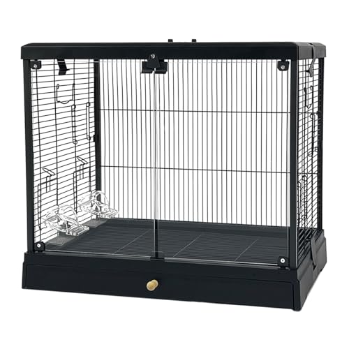 Vogelvoliere Innen, Voliere, Doppeltüren, mit Dachfenster, Bequem for Die Interaktion, for Unzertrennliche, Kanarienvögel, Sittiche(Black) von Generic