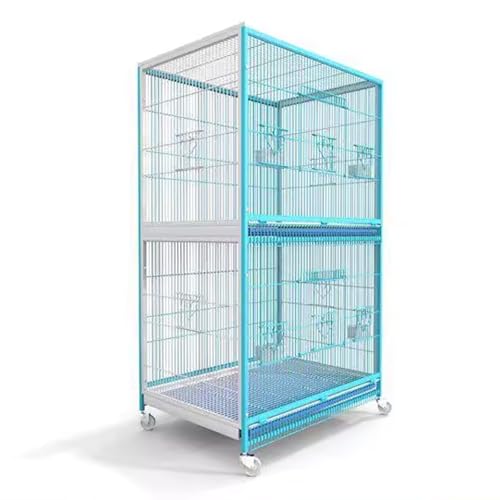 Vogelvoliere XXL Innen, Käfig Vogel, mit Universalrädern, for Graupapageien, Kanarienvögel, Sonnenpapageien, Turteltauben(Blue,Small) von Generic