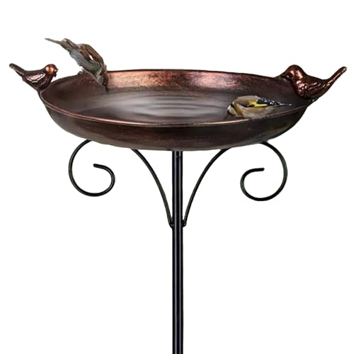 Vogelwassertränke Ständer, wetterfeste Vogeltränke Schüssel, tragbare flache dekorative Vogeltränke Antike Schüssel , Wasserspender für Balkone im Freien, Anziehung von Wildtieren, Getränken von Generic