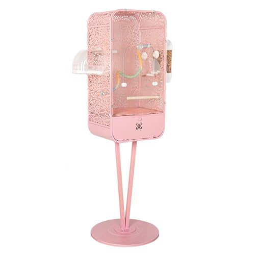 Voliere, Kanarienvogel Käfig, Spritzwassergeschütztes Fahrgestell, for Kleine und Mittelgroße Vögel Wie Perlhühner und Pfingstrosen(Pink) von Generic