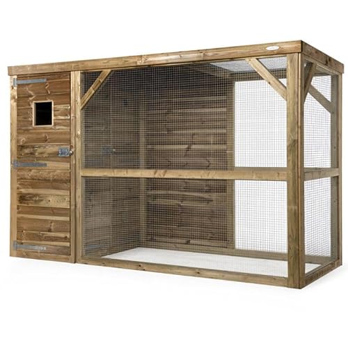 Voliere Vogelkäfig mit Schleuse links - FSC zertifiziertes Holz - Maße: L:302 x B:120x H:193 cm - Vogelkäfig aus Holz Voliere Vogelkäfig mit Schleuse links - FSC zertifiziertes Holz - Maße: L:302 x B:120x H:193 cm - Vogelkäfig aus Holz von Generic