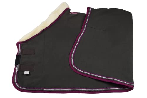Wagner Fleece Abschwitzdecke mit Fellkragen (Grau/Magenta, 115) von Generic