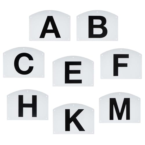 Wall Mount -Dressurbuchstaben Marker - 8 Stück Robuste Dressur Buchstaben Pferdesmarkierungen Dressur Markierungen Buchstaben - Komplette Wetterfeste Dressurausrüstung Für Training Und Wettbewerbe von Generic
