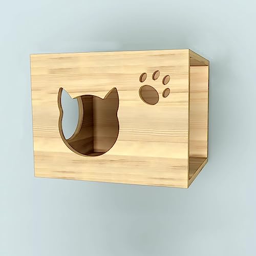 Wandregale Katzen Kletterwand, Katze Wandelement aus Massivem Holz, Katzen Kratzmöbel zur Wandmontage, Freie Kombination, Nimmt Keinen Platz zum Spielen, Schlafen und Faulenzen (Size : Short Board ca von Generic